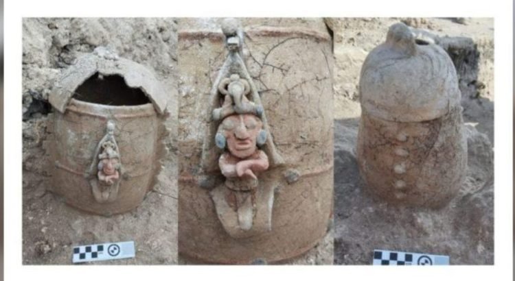 Hallan urna funeraria con imagen del Dios del Maíz en el Tramo 7 del Tren Maya