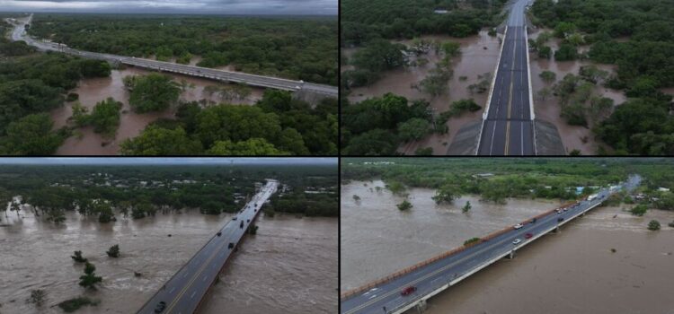 Las lluvias de la tormenta tropical ‘Alberto’ en Tamaulipas han llenado ríos y arroyos