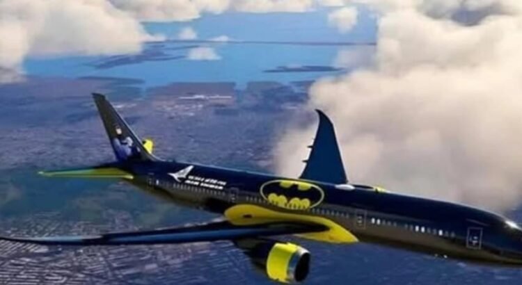 Presentan avión comercial con temática de Batman