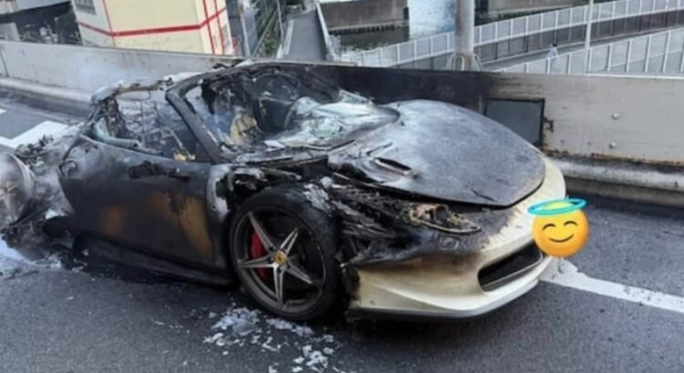 Ahorró 10 años para comprarse un Ferrari… se le incendió en una hora